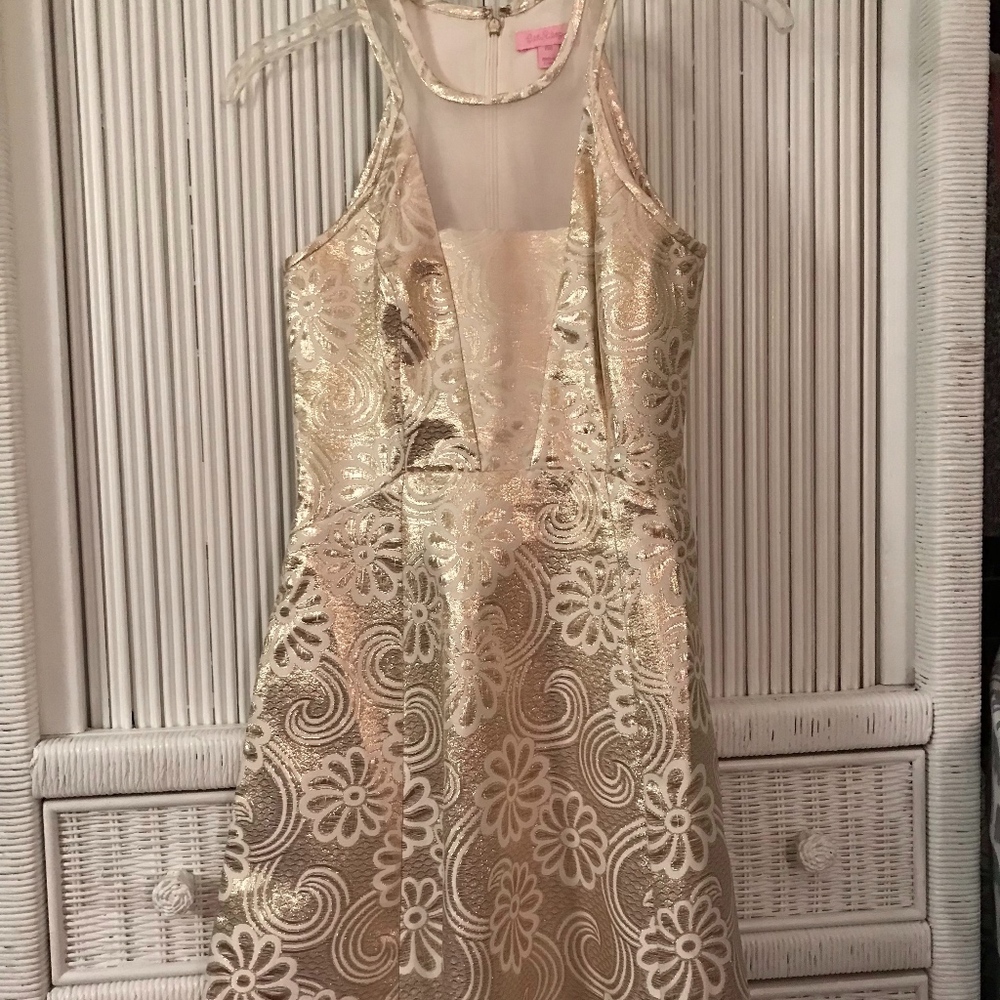 Lilly Pulitzer Gold Elise Party Dress